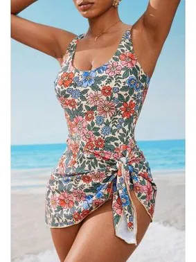 Bella Notte Çok Renkli Hibiskus Desenli U Yaka Kadın Mayo Bella Notte M-9025 - Alternatif Görünüm